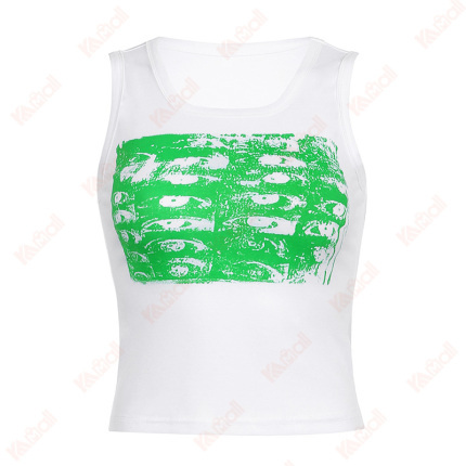 female green shoulder strap tank tops